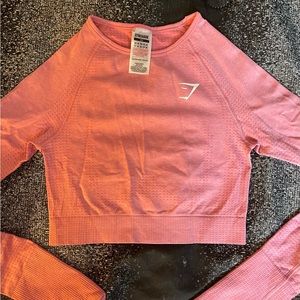 Gymshark Vital Seamless 2.0 crop long sleeve- Pink marl